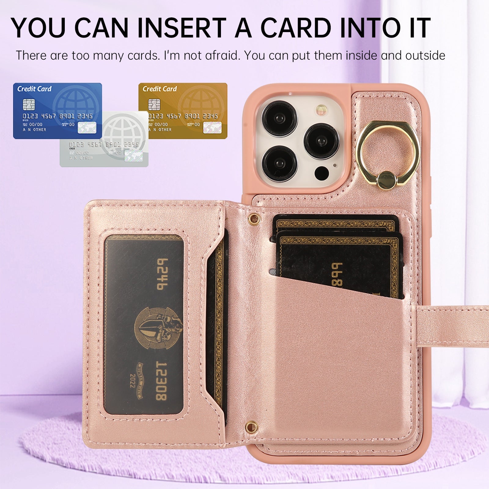 Wallet Leather Iphone Case - With Card Holder Crossbody Straps